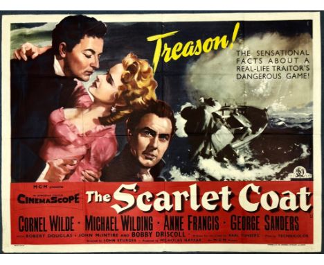 THE SCARLET COAT (1955) - British UK Quad film poster - (30" x 40" - 76 x 101.5 cm) - Folded (as issued)  - Very Good