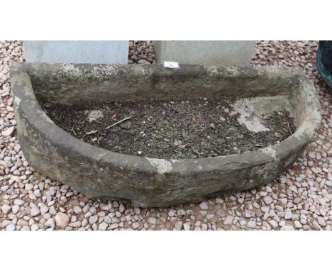 Old stone demi lune trough 