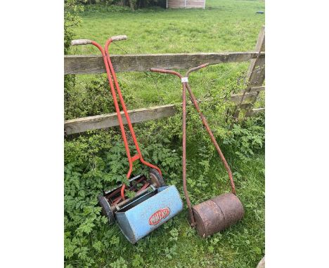Miniature garden roller and push mower