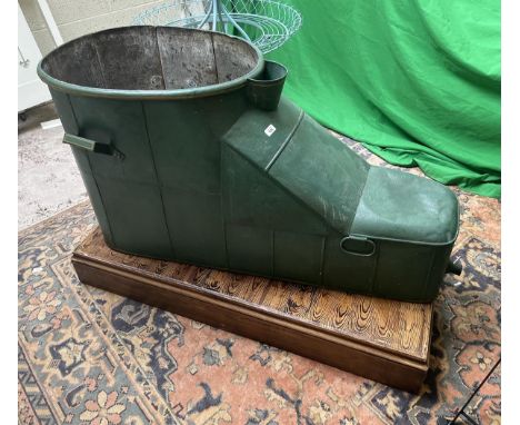 Large antique French painted hip bath (ideal planter) 