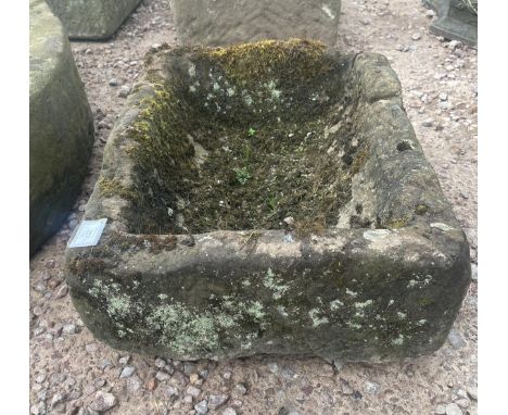 Antique stone trough - Approx size: W: 58cm D: 45cm H: 22cm 