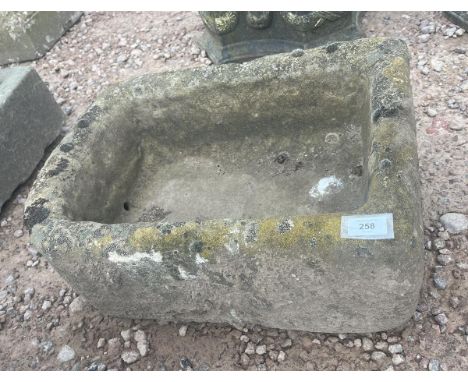 Antique stone trough - Approx size: W: 58cm D: 43cm H: 22cm 