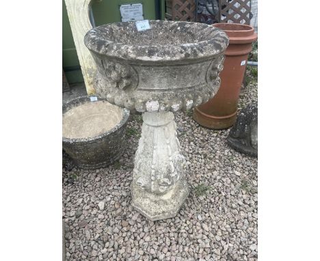 Stone pedestal planter 