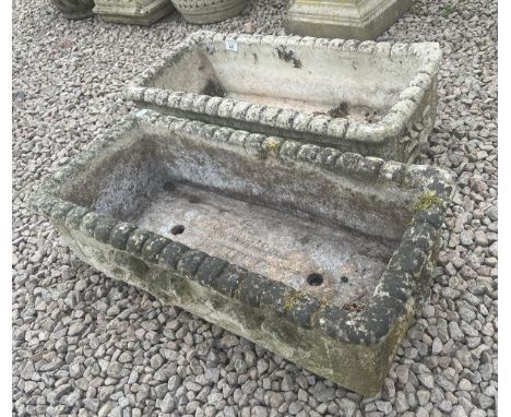 Pair of stone planter troughs 