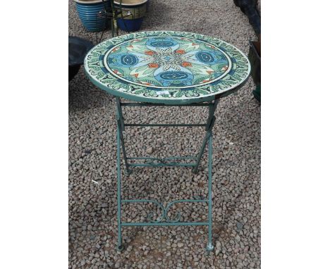 Ceramic top folding bistro table