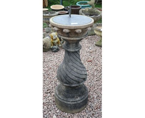 Stone pedestal sundial 