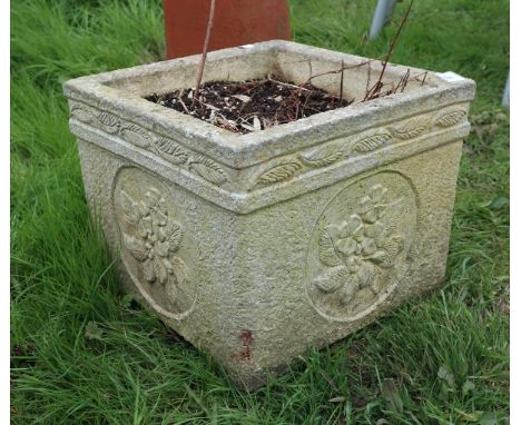 Square stone planter 