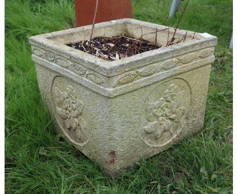 Square stone planter 