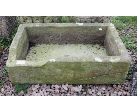 Old stone trough - Approx size: W: 71cm D: 43cm H: 22cm 