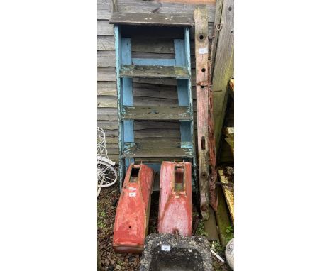 Vintage wooden step ladders etc 