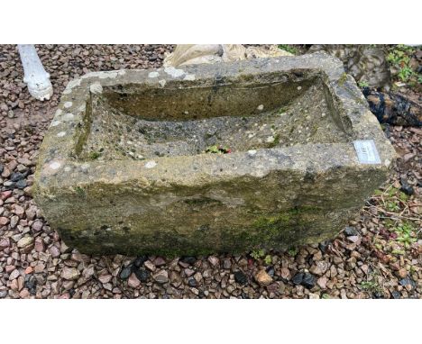 Antique stone trough - Approx size: W: 58cm D: 33cm H: 36cm 