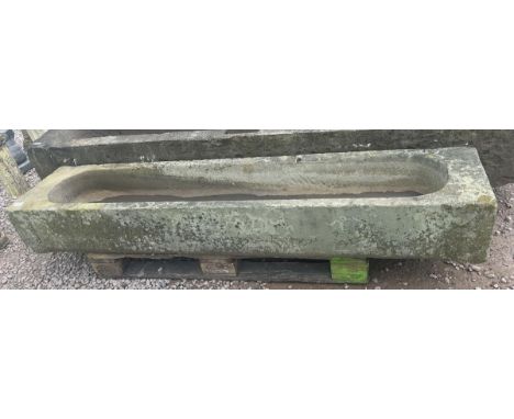 Long antique stone trough - Approx size: W: 184cm D: 39cm H: 24cm 