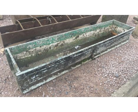 Long heavy metal trough - Approx size: W: 190cm D: 45cm H: 30cm 