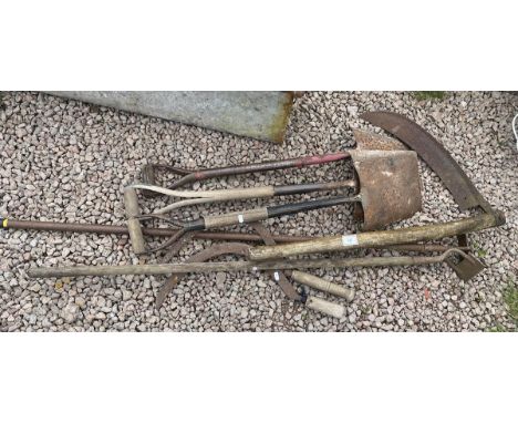 Collection of old garden tools