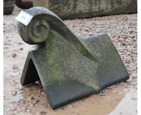Scroll end ridge tile