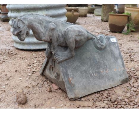 Dragon themed roof ridge end tile