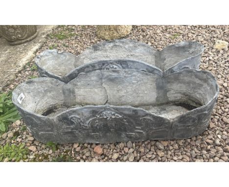 Pair of antique lead trough planters 