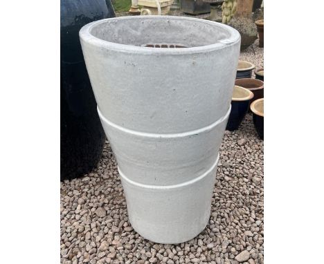 Large terracotta glazed planter and another 