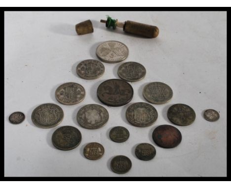 A good group of vintage British coins dating from the 19th century to include mostly pre decimal examples with early 20th cen