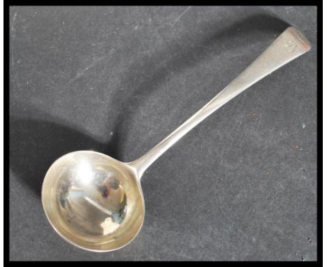 An 18th century silver hallmarked sauce ladle in the reverse Hanoverian pattern. Believed by&nbsp;Thomas Chawner. Please see 