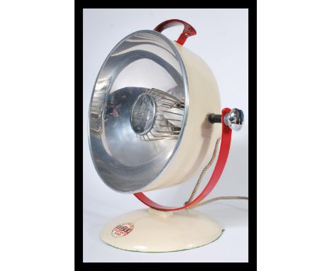 A good mid century Industrial two tone Pifco heat lamp of space age - Panton form. Original vivid colours with makers notatio