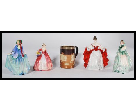 A collection of Royal Doulton ceramic figurines to include Sween Anne HN1318, Janet HN1537, Sara HN2265, Suzette HN1696. Also