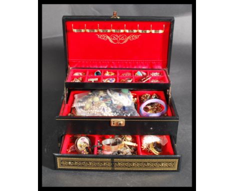 A collection of vintage early to mid 20th century costume jewellery to include French Jet , celluloid , brooches , bangles , 