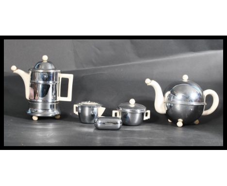 A vintage 20th century Headmaster tea / coffee set &nbsp;in the art deco style.The set consisting of a teapot , coffee pot an