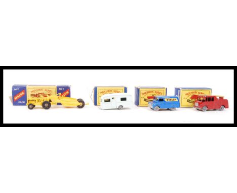 A collection of 4x original boxed vintage Moko Lesney&nbsp;diecast " Matchbox " series to include model no.25 Dunlop van with