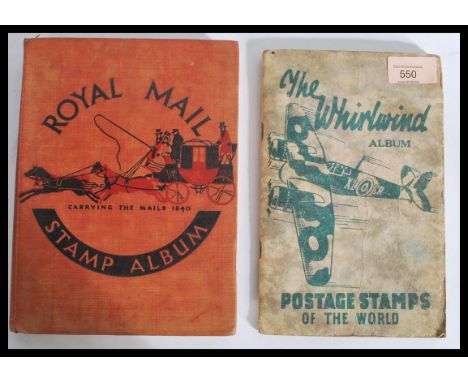 Two vintage stamp albums containing mostly antique stamps dating from the 19th century to include Victorian penny red etc. Pl