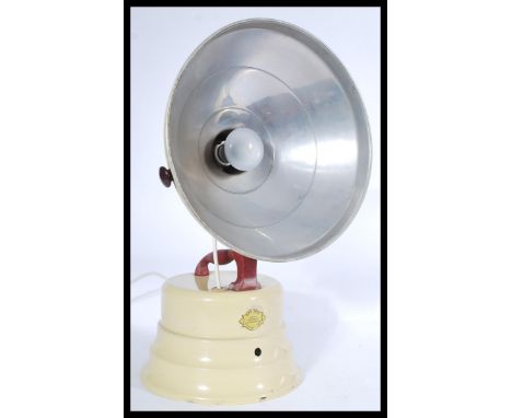 Retro vintage Barber Electrical Services mid 20th century heat lamp , converted to table lamp complete. Measures: 58cm x 38cm