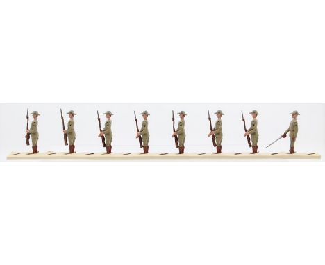 Britains: A boxed Britains, Types of the Colonial Army, Australian Infantry at the Present, Service Dress, No. 1545, eight fi