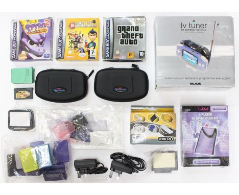 Gameboy: A collection of assorted Gameboy games and accessories to include: Spyro 2, Meet the Robinsons and Grand Theft Auto,