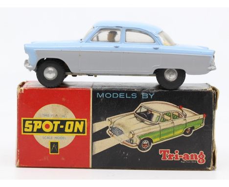Spot-on: A boxed Spot-on, Ford Zodiac Model 100/SL, complete with clean battery box, working order, two-tone light blue/grey,