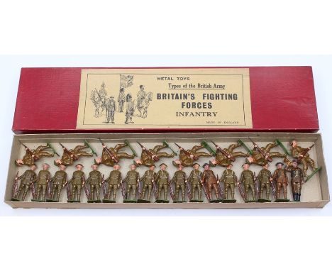 Johillco: A collection of assorted Johillco (John Hill &amp; Co) military figures, all but one holding rifles, the other hold