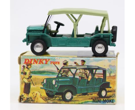 Dinky: A boxed Dinky Toys, Austin Mini Moke, 342, detachable light green hood, dark green main body.