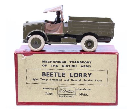 Britains: A boxed Britains, Beetle Lorry, Mechanised Transport of the British Army, No. 1877, complete within original box.
