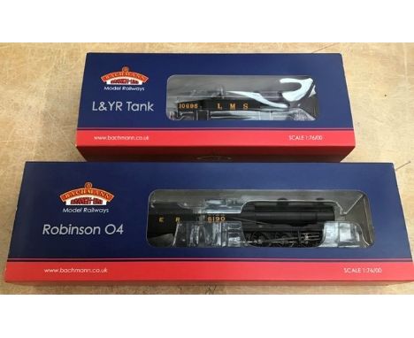 Railway: Bachmann 00 gauge locomotives to include 31-165 L&amp; YR Tank LMS, 31-003 Robinson LNER, both in used condition. Bo