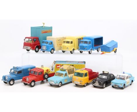 Corgi: A collection of assorted Corgi Toys, unboxed, playworn vehicles, to comprise: Commer 5 Ton Wall's; Karrier Bantam, blu