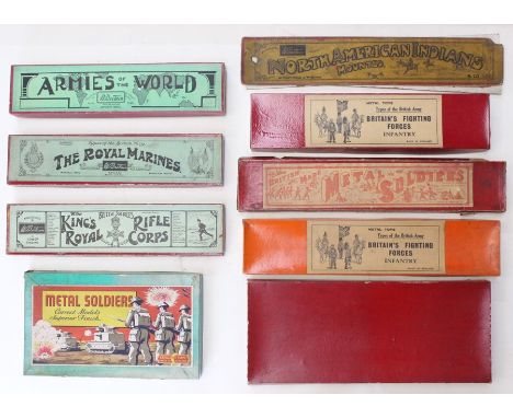 Britains: A collection of Britains, Johillco, Reka, and Crescent Toys, early 20th century empty boxes, to include: Types of t