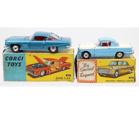 Corgi: A boxed Corgi Toys, Ghia L.6.4 with Chrysler Engine, 241, metallic blue body, small paint chips to roof, doors and bon