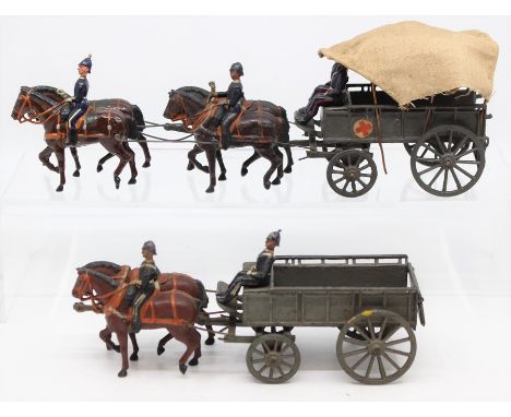 Britains: A Britains, Royal Army Medical Corps, Horse Drawn Ambulance, circa 1920; together with a Britains, Army Service Cor