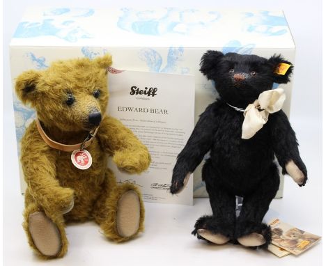 Steiff: A boxed Steiff, Limited Edition teddy bear, Edward bear, Golden green, 33cm, L.E. 857/1500, white tag, 661891; togeth