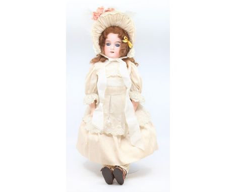 Armand Marseille: An early 20th century bisque head child doll, Armand Marseille, sleeping eyes (stiff, do not move freely), 