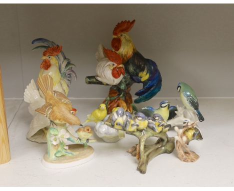 A selection of various ceramic bird models, to include Goebel. Tallest 26.5cm