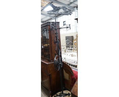 A large wrought iron weather vane, height 270cm