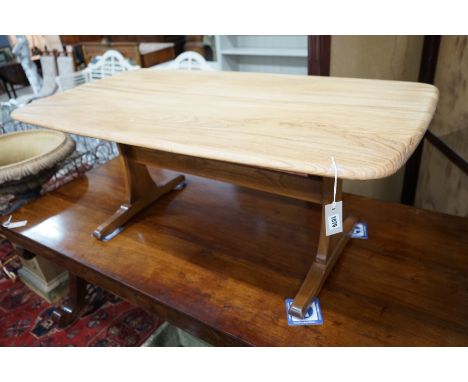 An Ercol light elm rectangular coffee table, length 126cm, depth 69cm, height 52cm