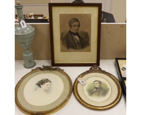 M. Frantz (19th C.), two watercolours, Portraits of a lady and gentleman, one signed and dated 1856, and another similar port
