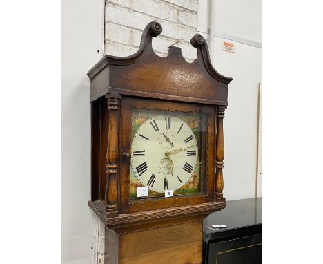 An early 19th century mahogany thirty hour longcase clock, the painted dial marked R. Grant, East Hoathly, height 216cm