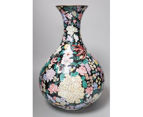 A large Canton (Guangzhou) enamel vase, 39cm